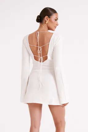 Jayda Knit Mini Dress - Ivory Airy Drape Morning Glow