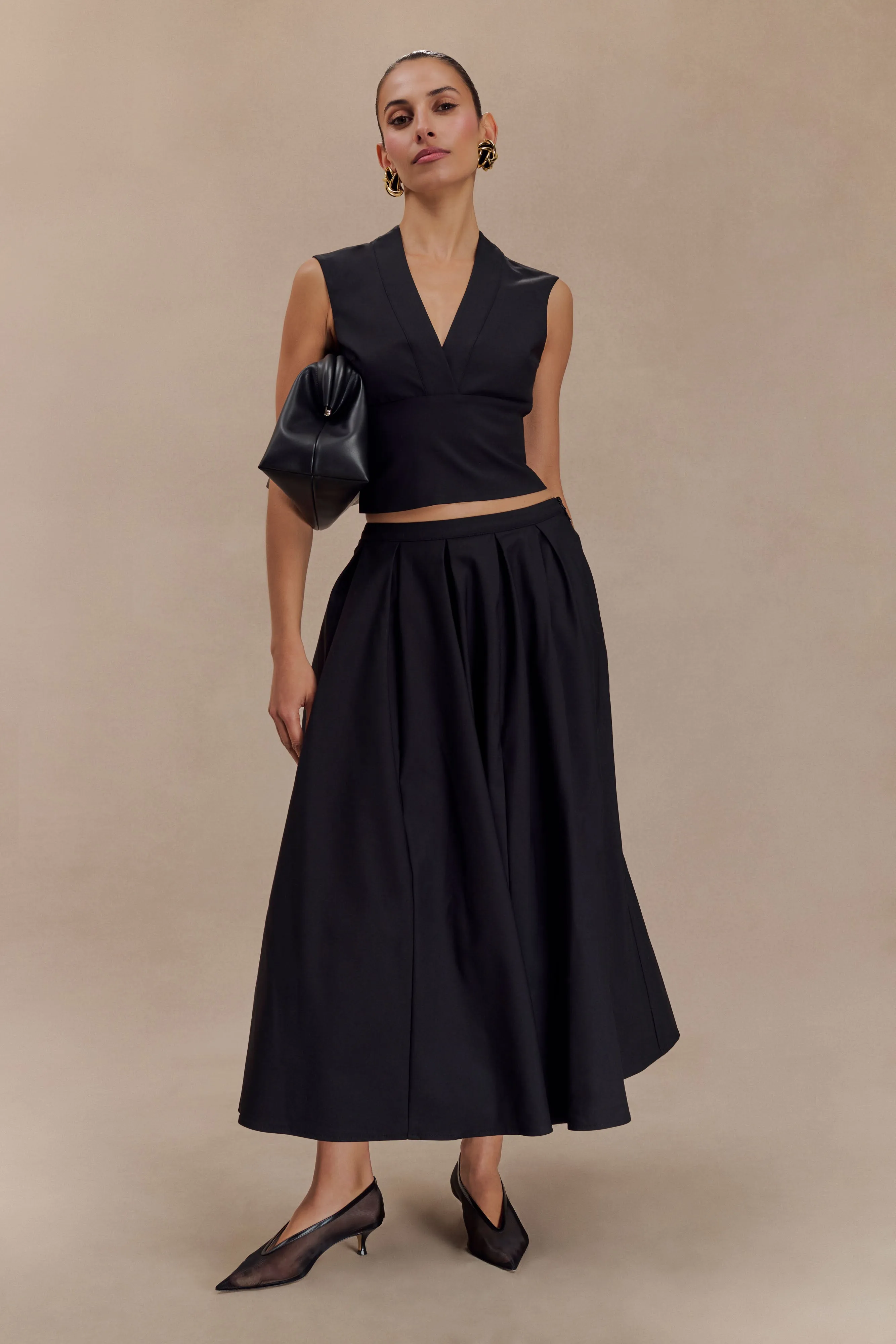 City Ready Chic Fit Jemima Cotton Midi Skirt - Black