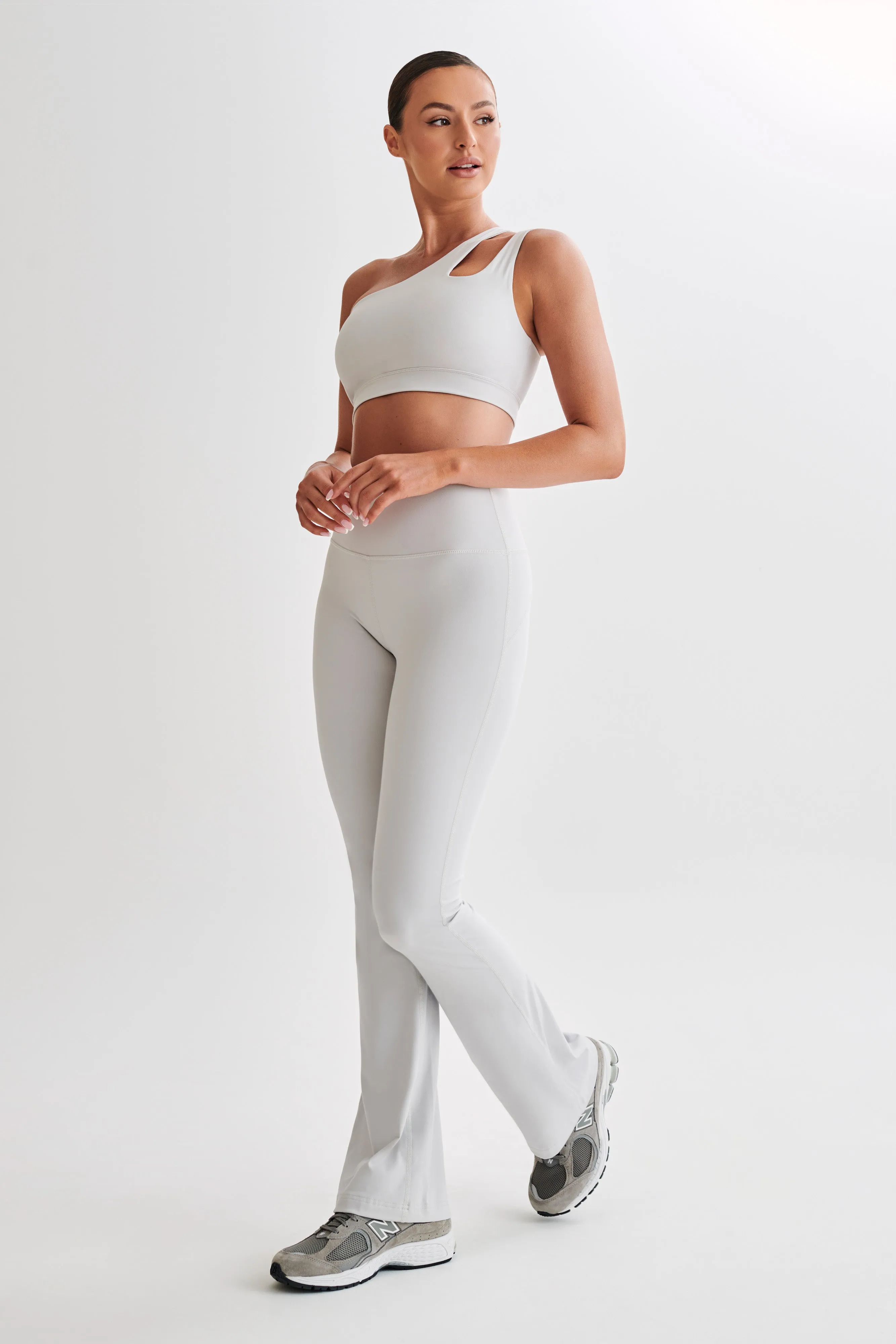 Jesse Flared Yoga Pants - Ice Grey Light Fabric