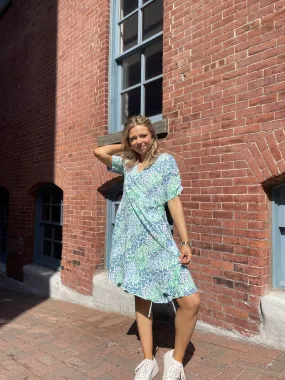 JOELLA BLUE PRINTED WRAP DRESS Confident Touch