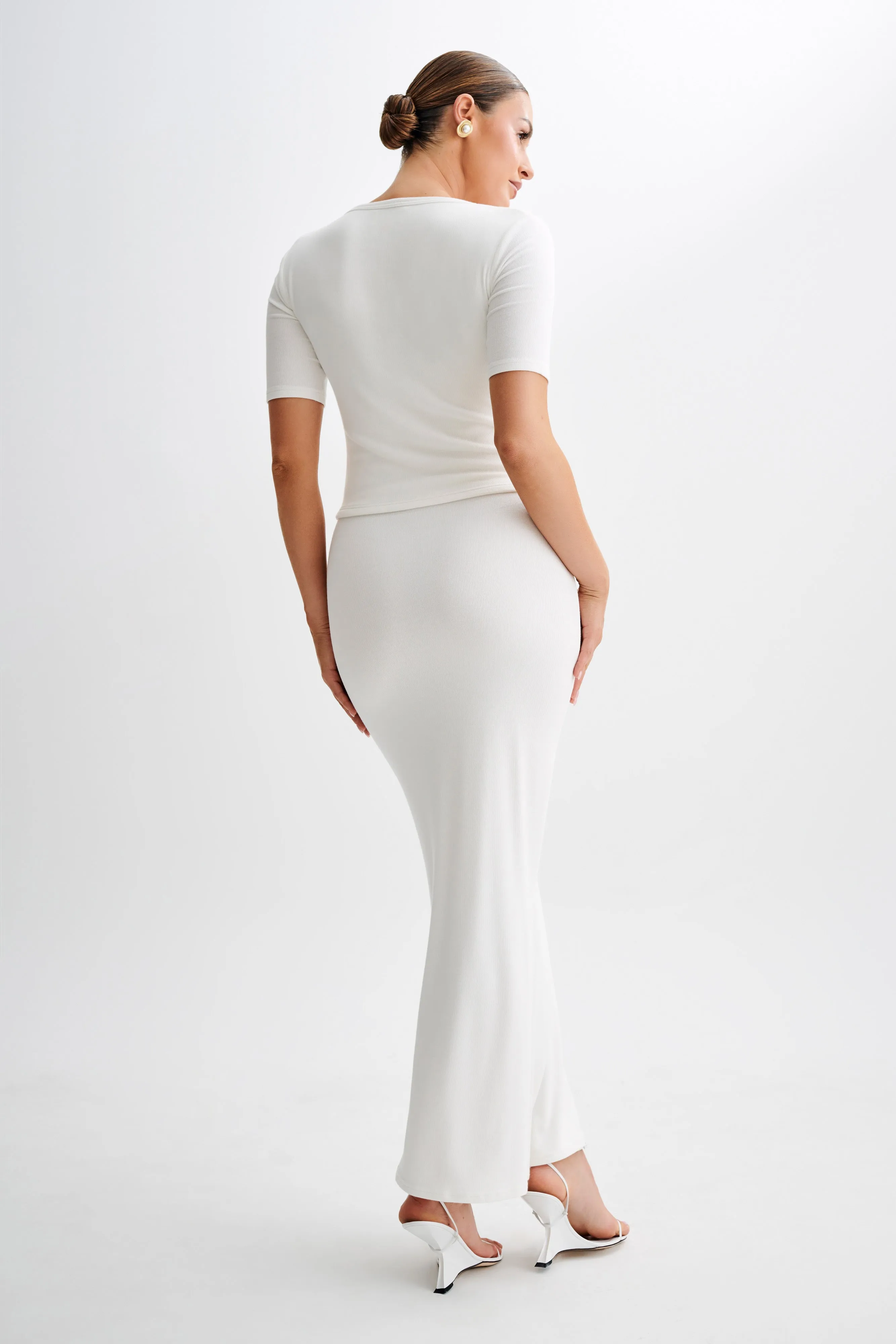 No Sagging Relaxed Cut Jonah Modal Maxi Skirt - Ivory