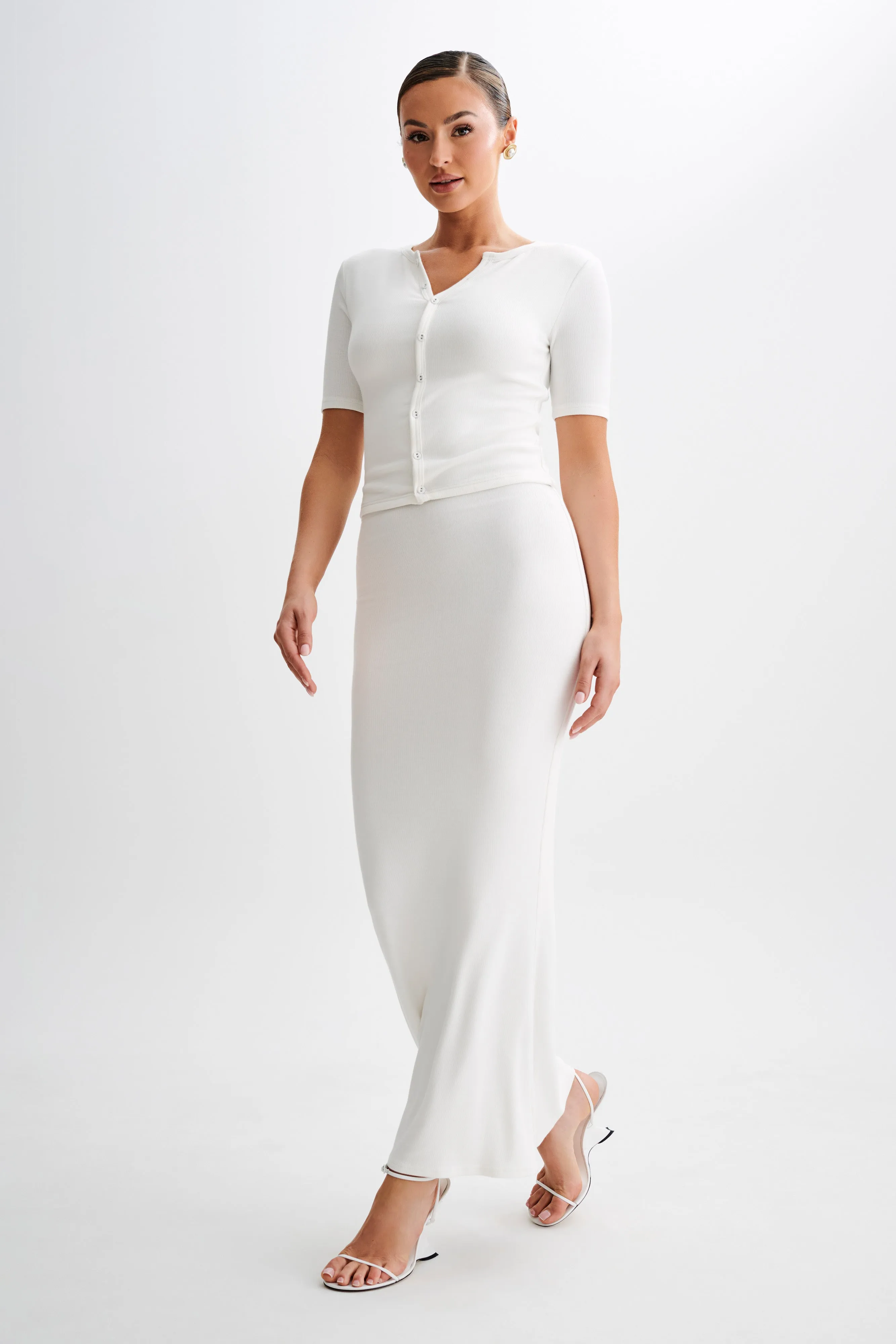 StaticDissipative wrinkle free Jonah Modal Maxi Skirt - Ivory