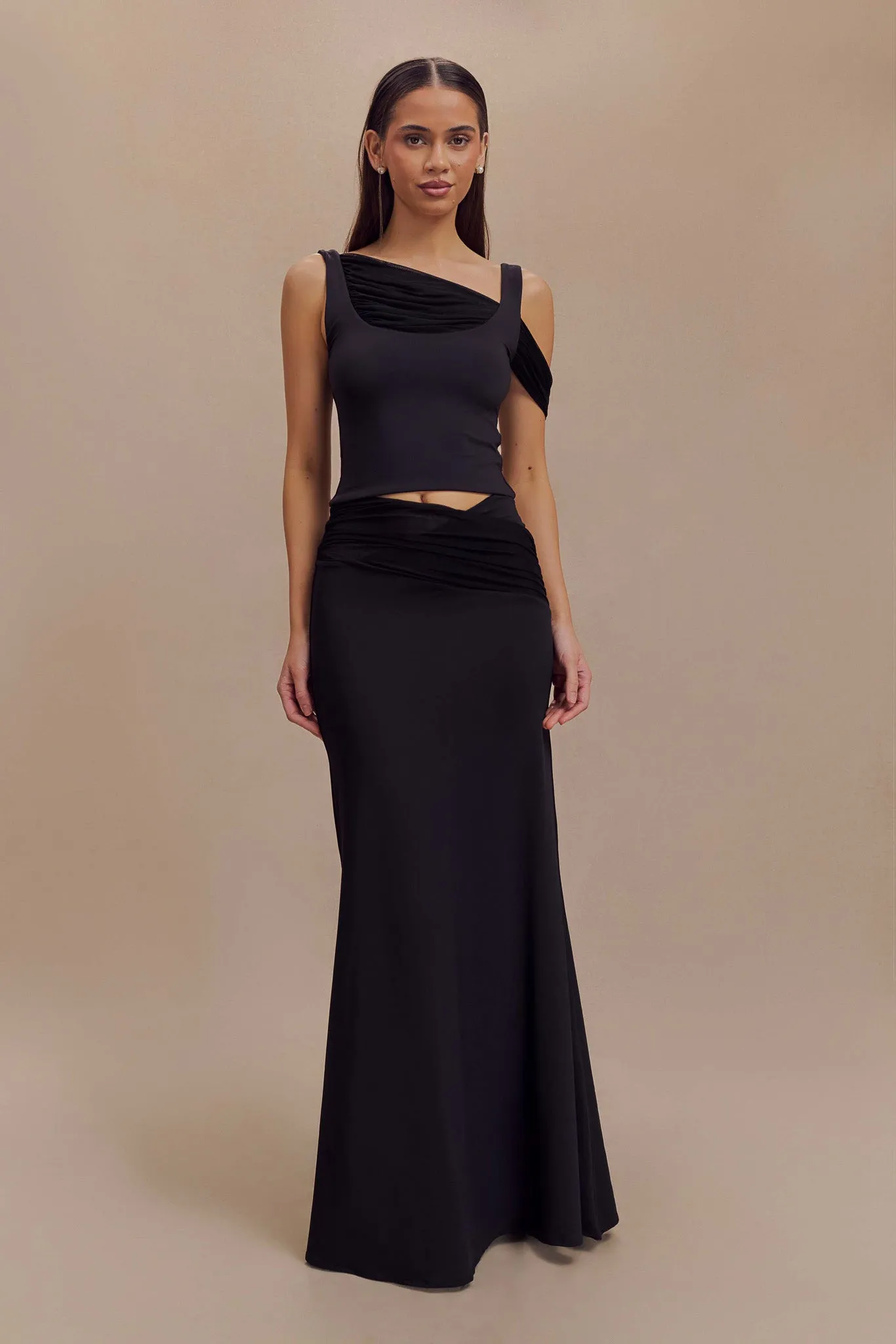 Jules Recycled Nylon And Mesh Maxi Skirt - Black Smart Design