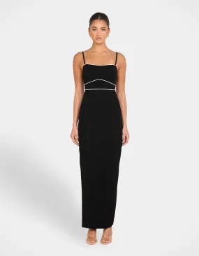 Floral Pattern Walkable Flow Juliana Diamante Trim Gown