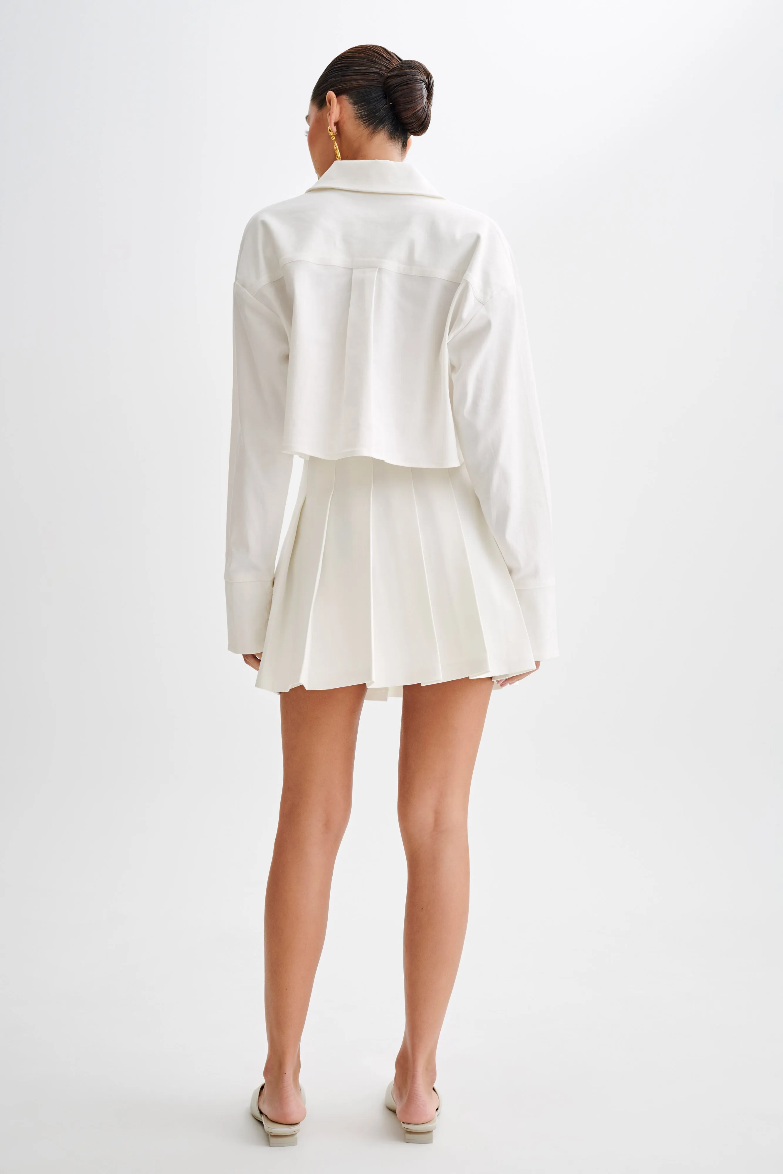 Anti Bacterial Layer Julianna Cotton Button Up Shirt - White