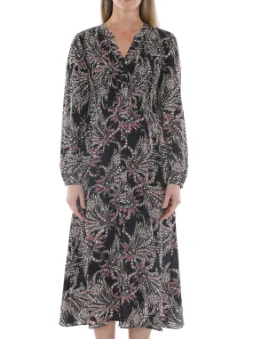 High Cut Draped Layer JUMP DITZY PAISLEY SHIRRED DRESS