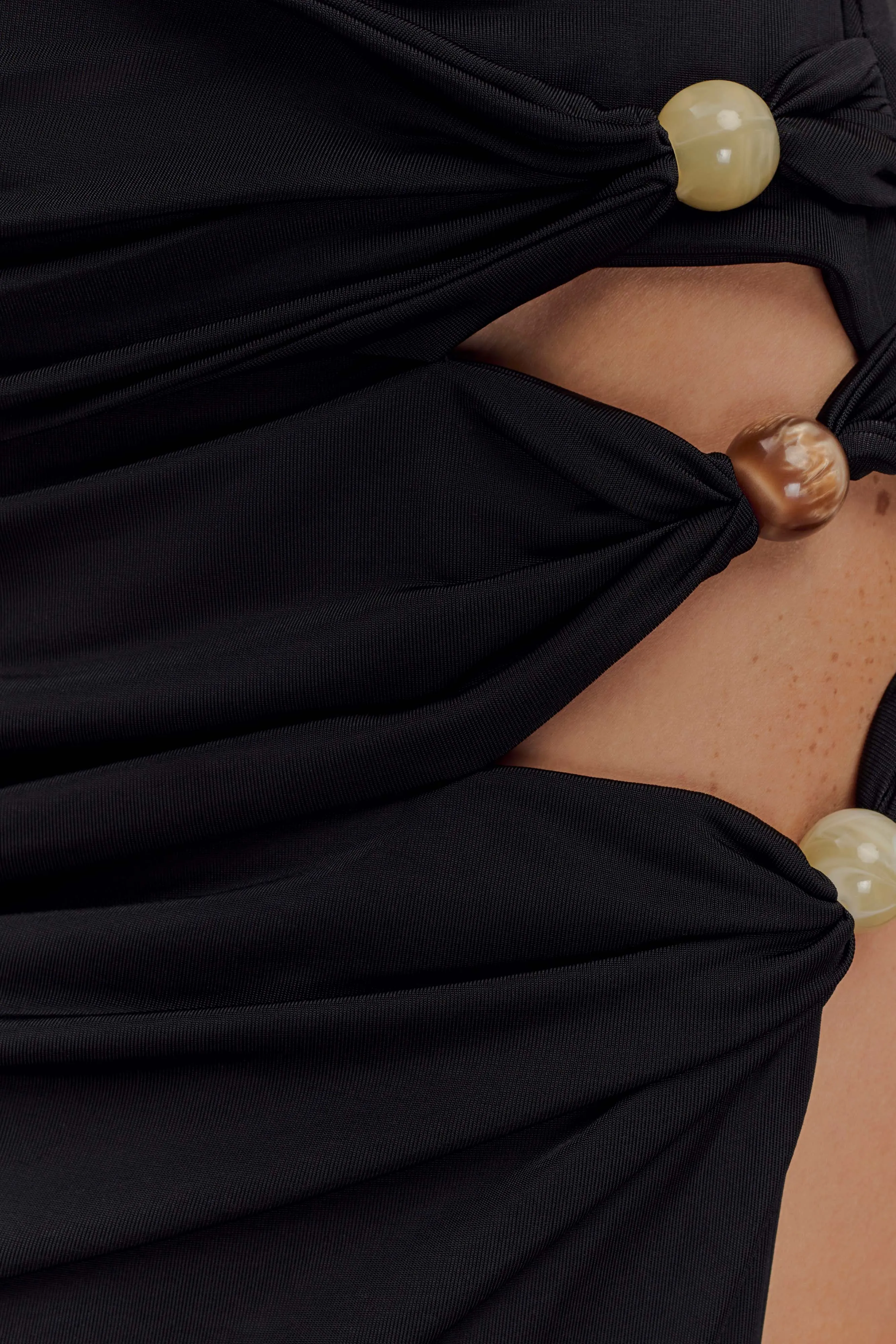 Kaiden Slinky Beaded Maxi Dress - Black Chill Mode