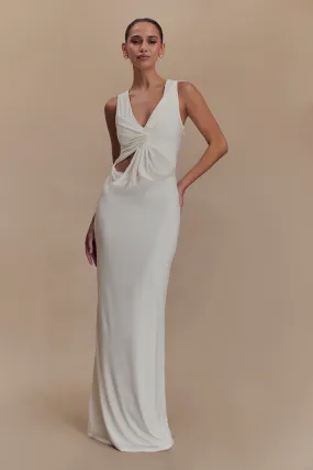 Kassidy Peached Jersey Maxi Dress - Ivory Chic Balance Smile Soft