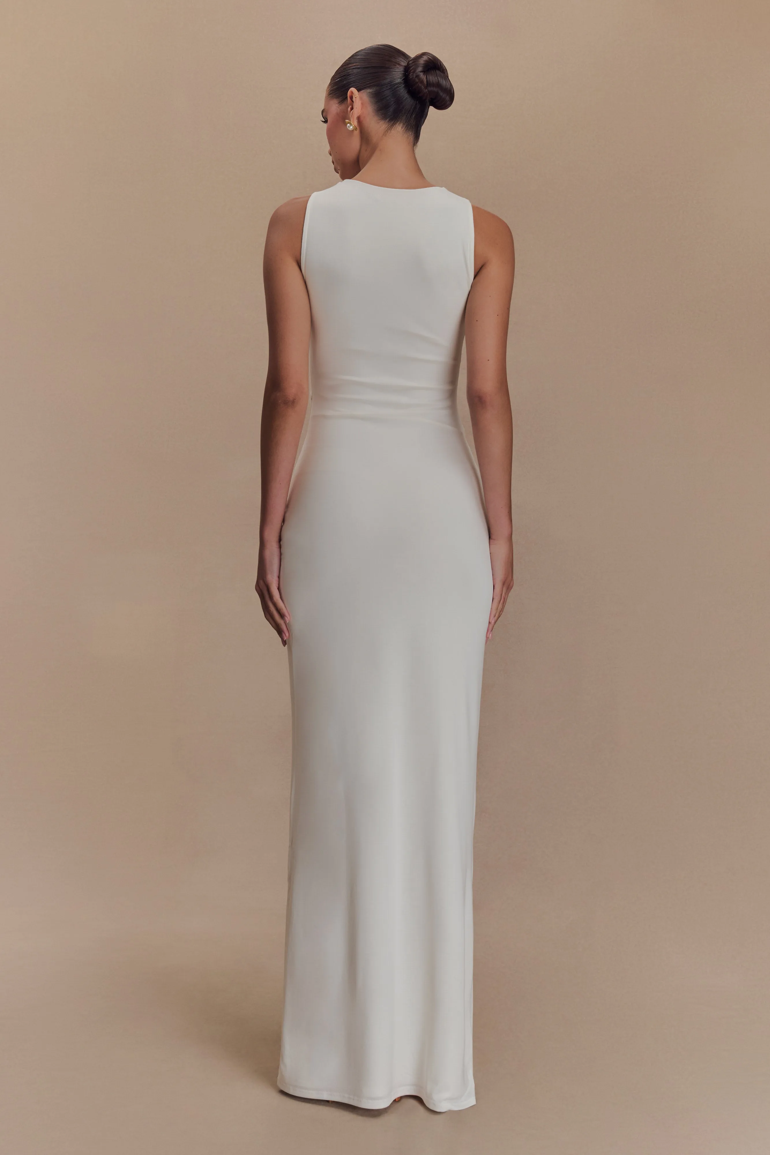 Family Vibe Kassidy Peached Jersey Maxi Dress - Ivory