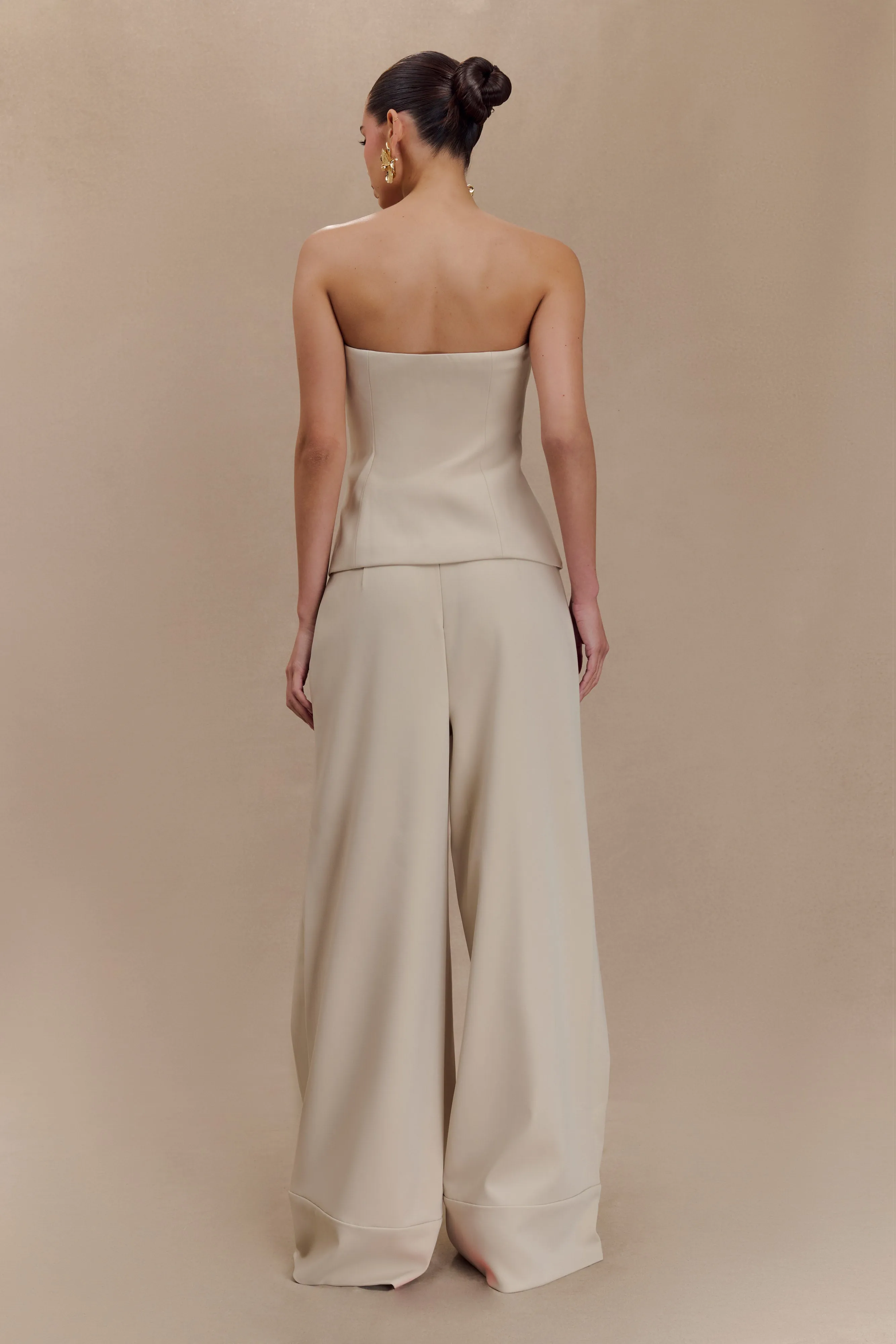Katarina Wide Leg Suiting Pants - Sand Multi Pocket System