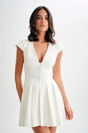 Keely Cotton Cap Sleeve Mini Dress - White Tailored Mood Sleek Form