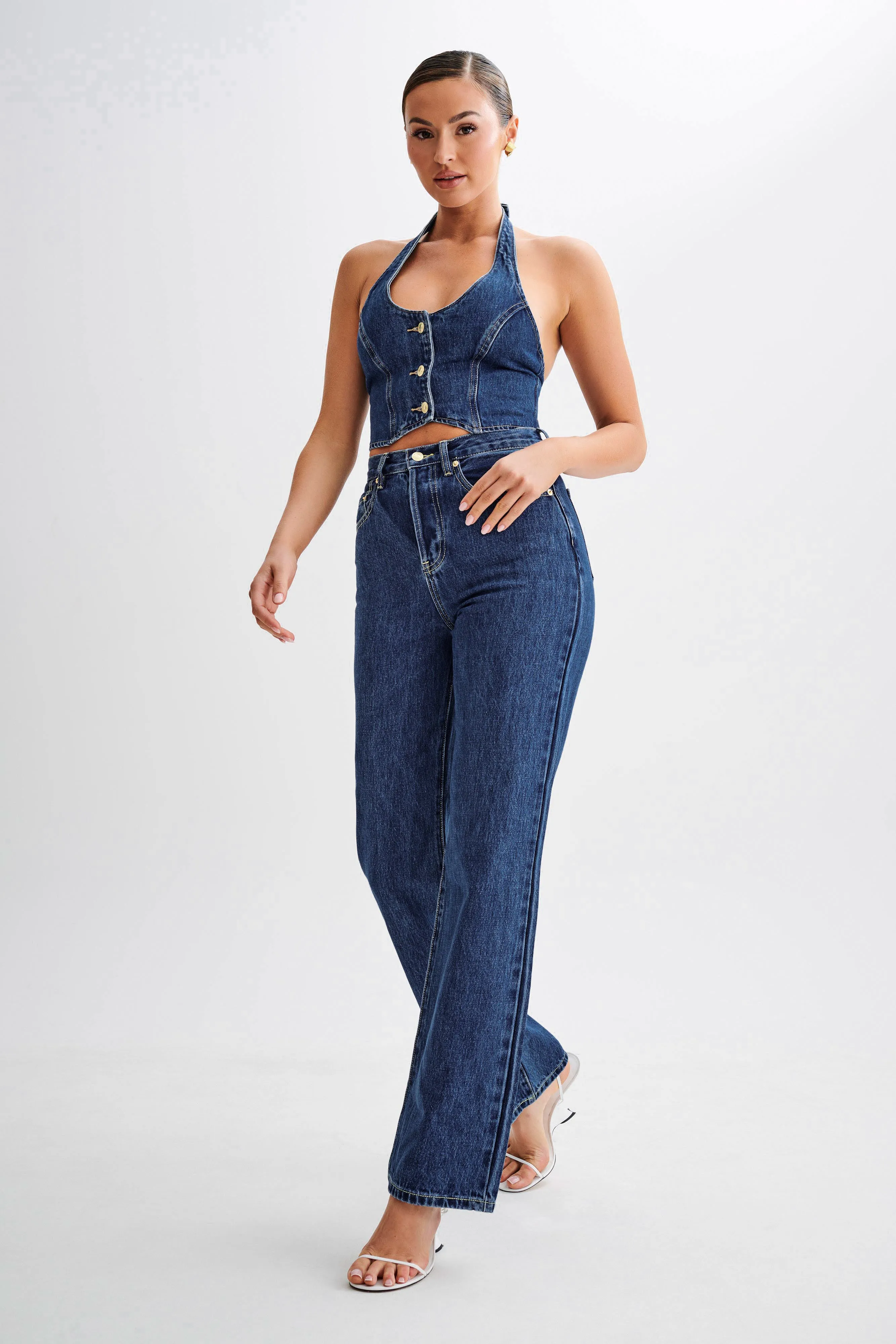 Kieryn Denim Vest - Dark Blue Quick-Dry Fabric