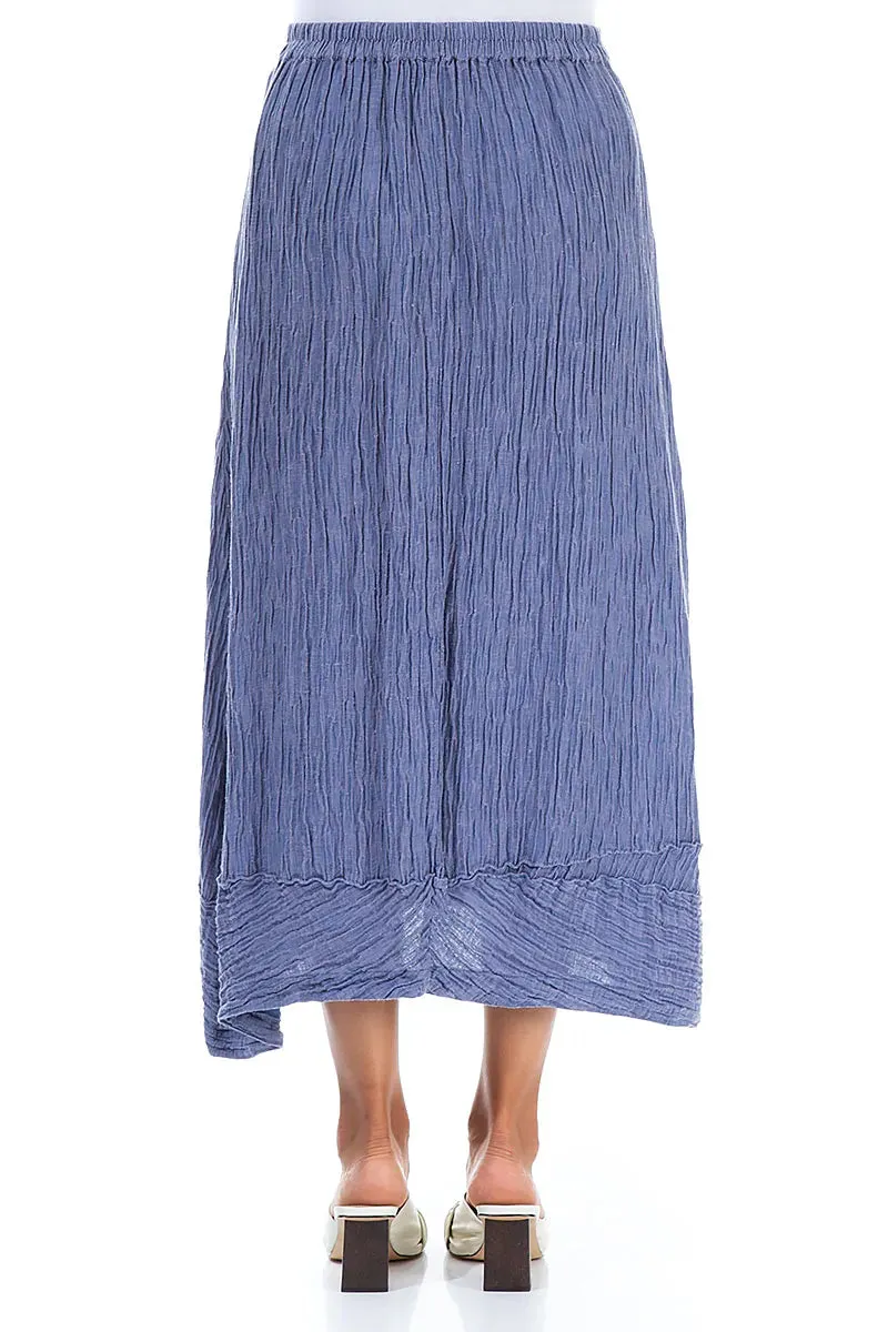 Crinkled Blue Nova Silk Skirt Style Preview