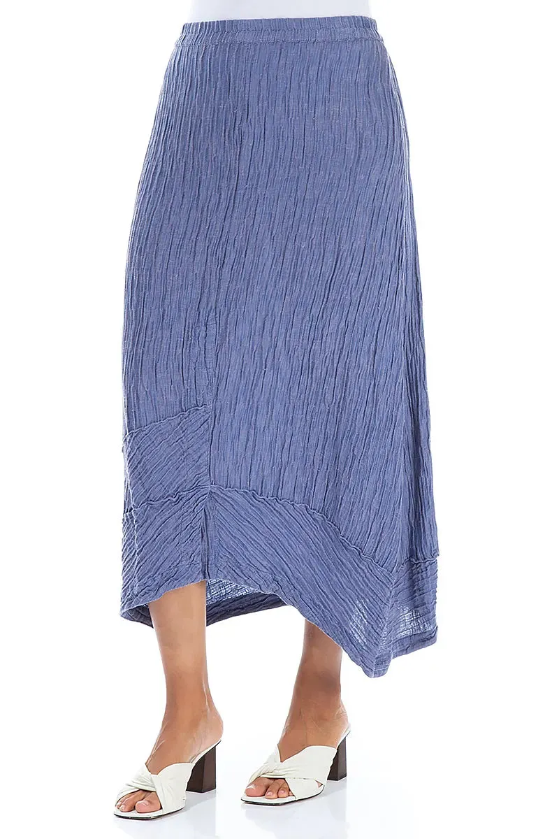 Easy Vibe Crinkled Blue Nova Silk Skirt