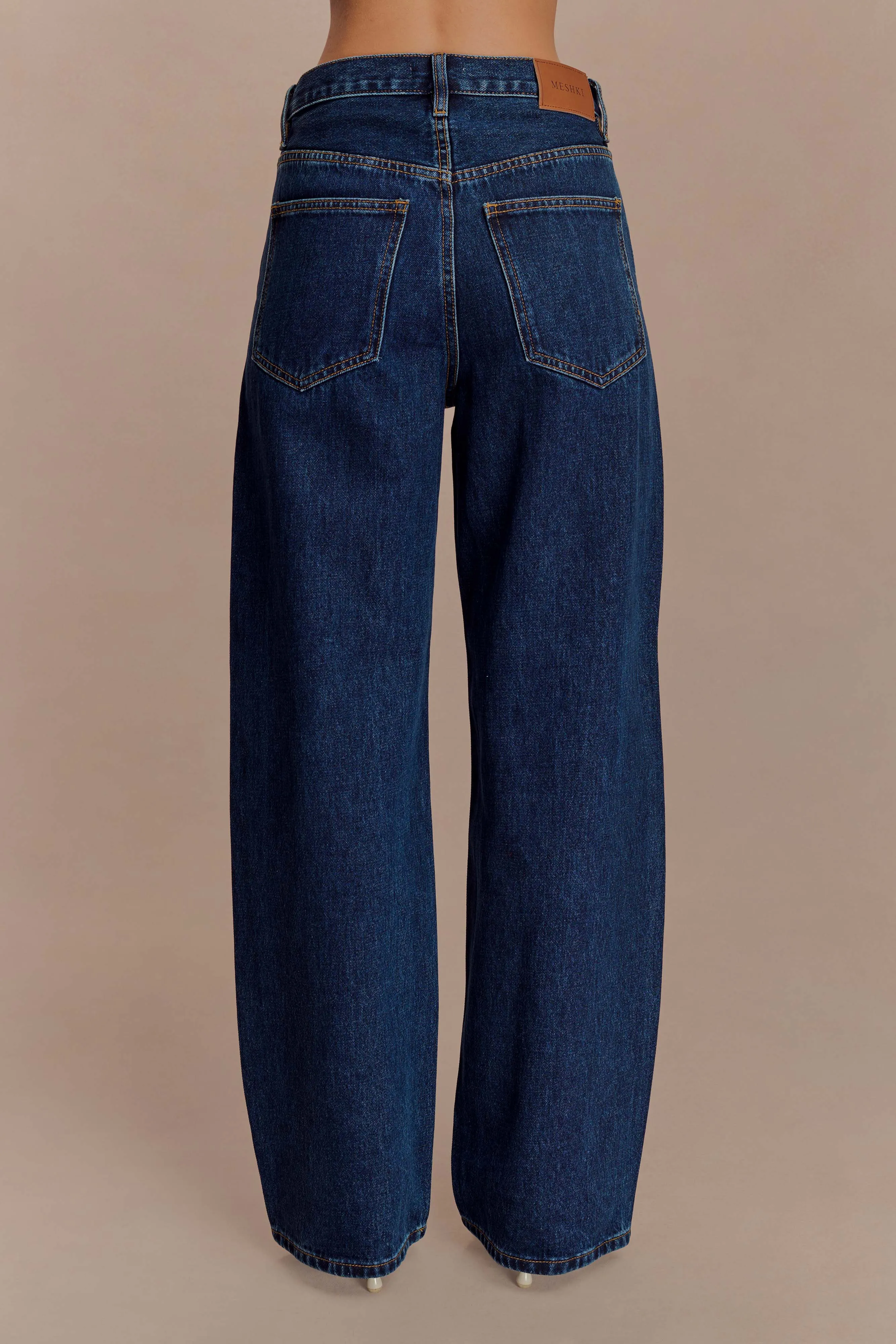 Odor Control Technology Laina Mid Rise Diamante Denim Jeans - Midnight Blue