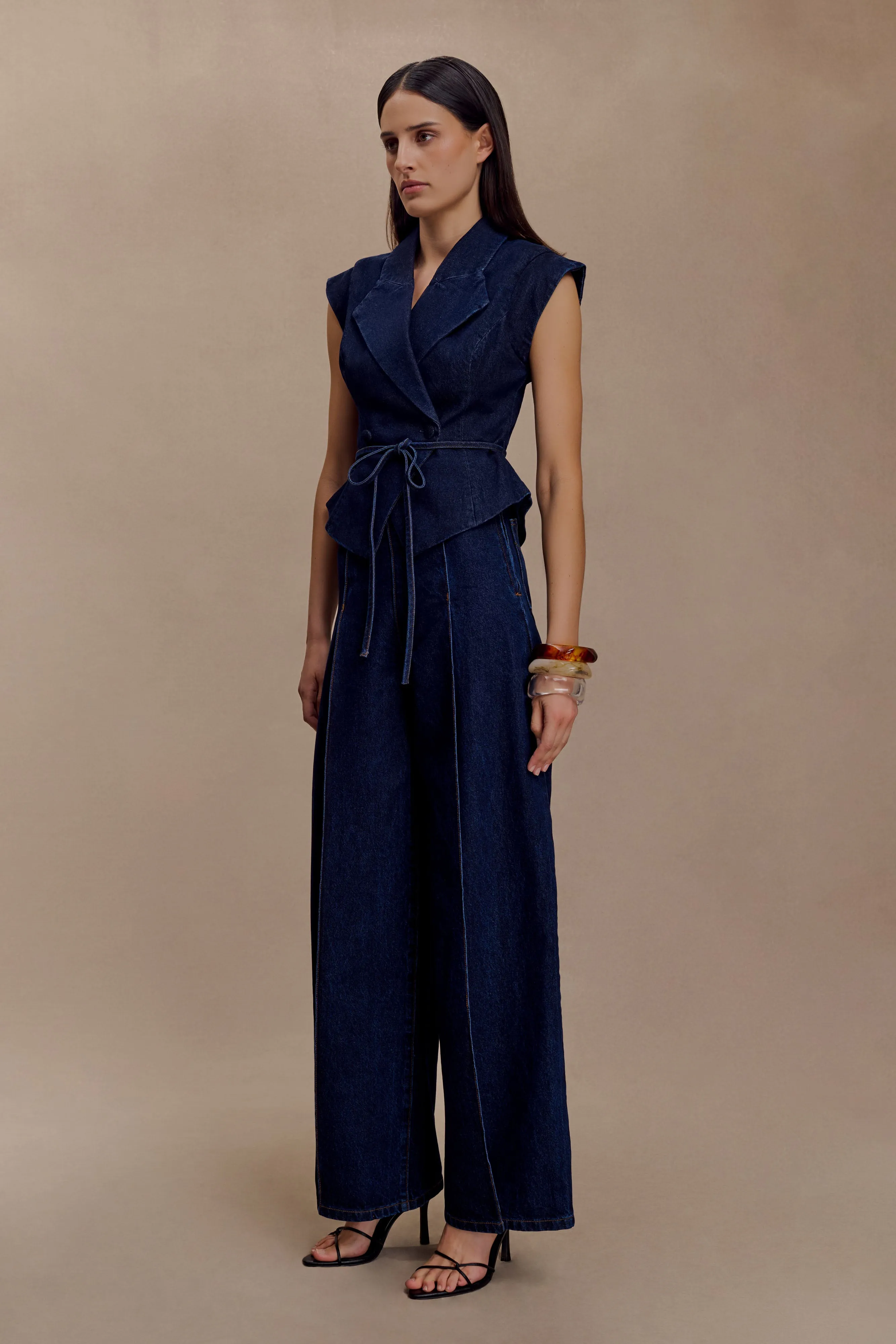 Beatrix High Rise Denim Jeans -  Indigo Blue Anti Pilling Fabric All Day Use