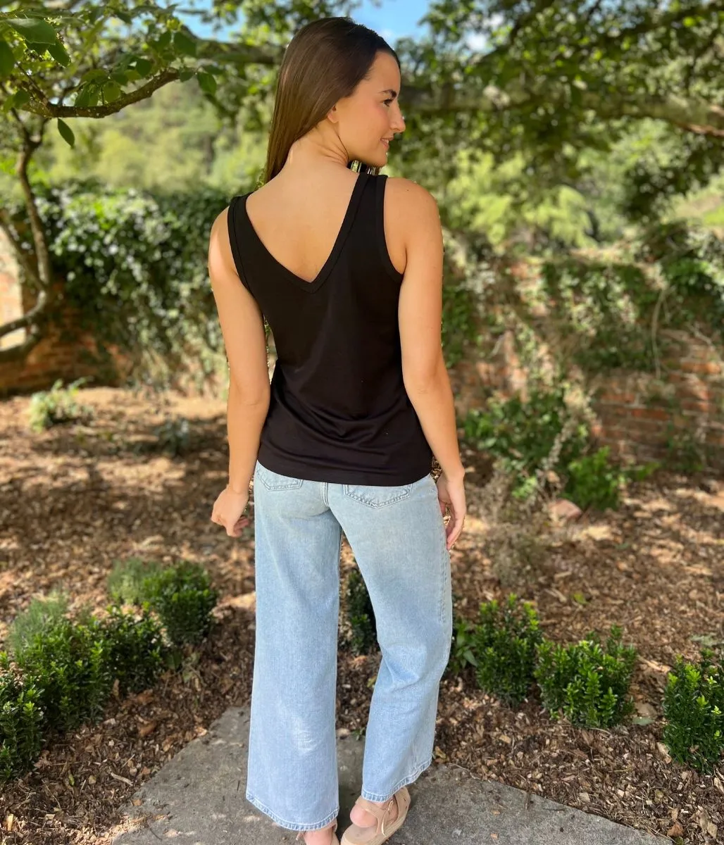 Activewear Clothing Black V Neck Slouch Vest