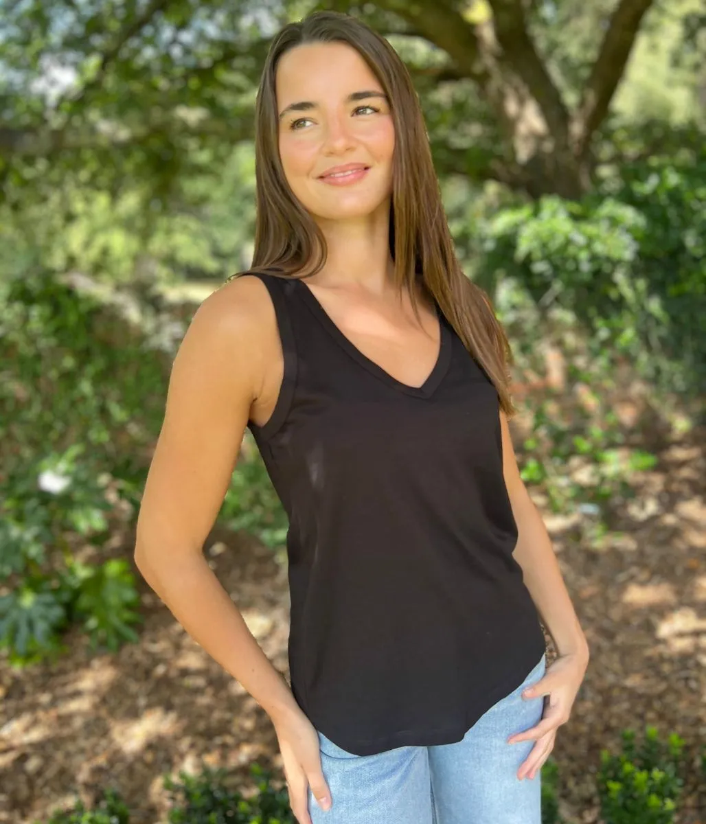 Black V Neck Slouch Vest Stylish Layer