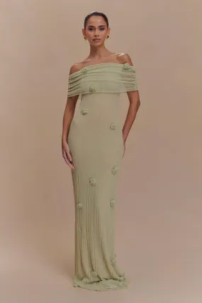 Bold Movement Brynn Orchid Knit Maxi Dress - Pastel Green