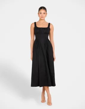 Jeanette A-line Midi Dress Multipurpose Sheer Look