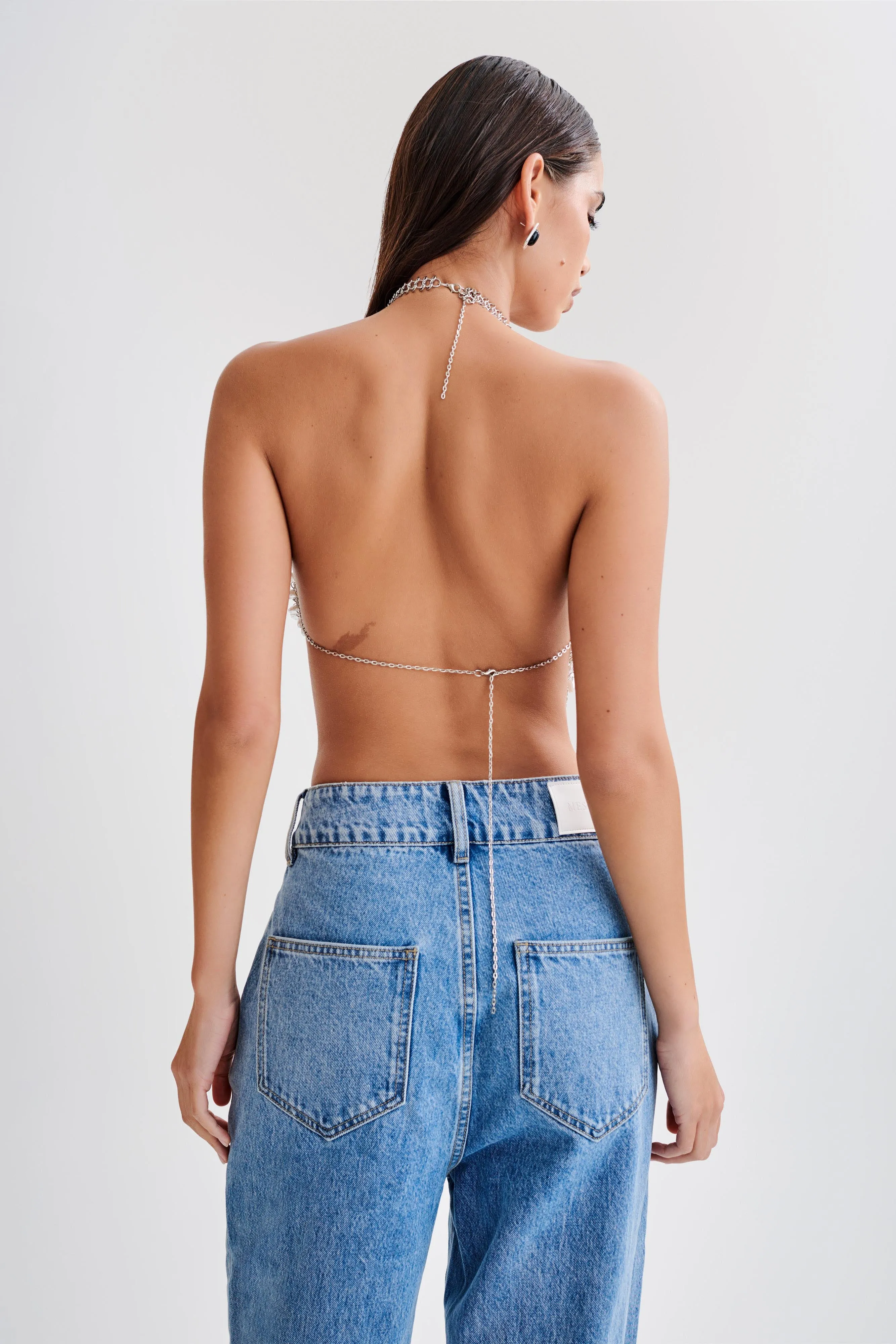 EcoFriendly Dye HiddenStoragePocket Gretchen Pearl Halter Top - Pearl