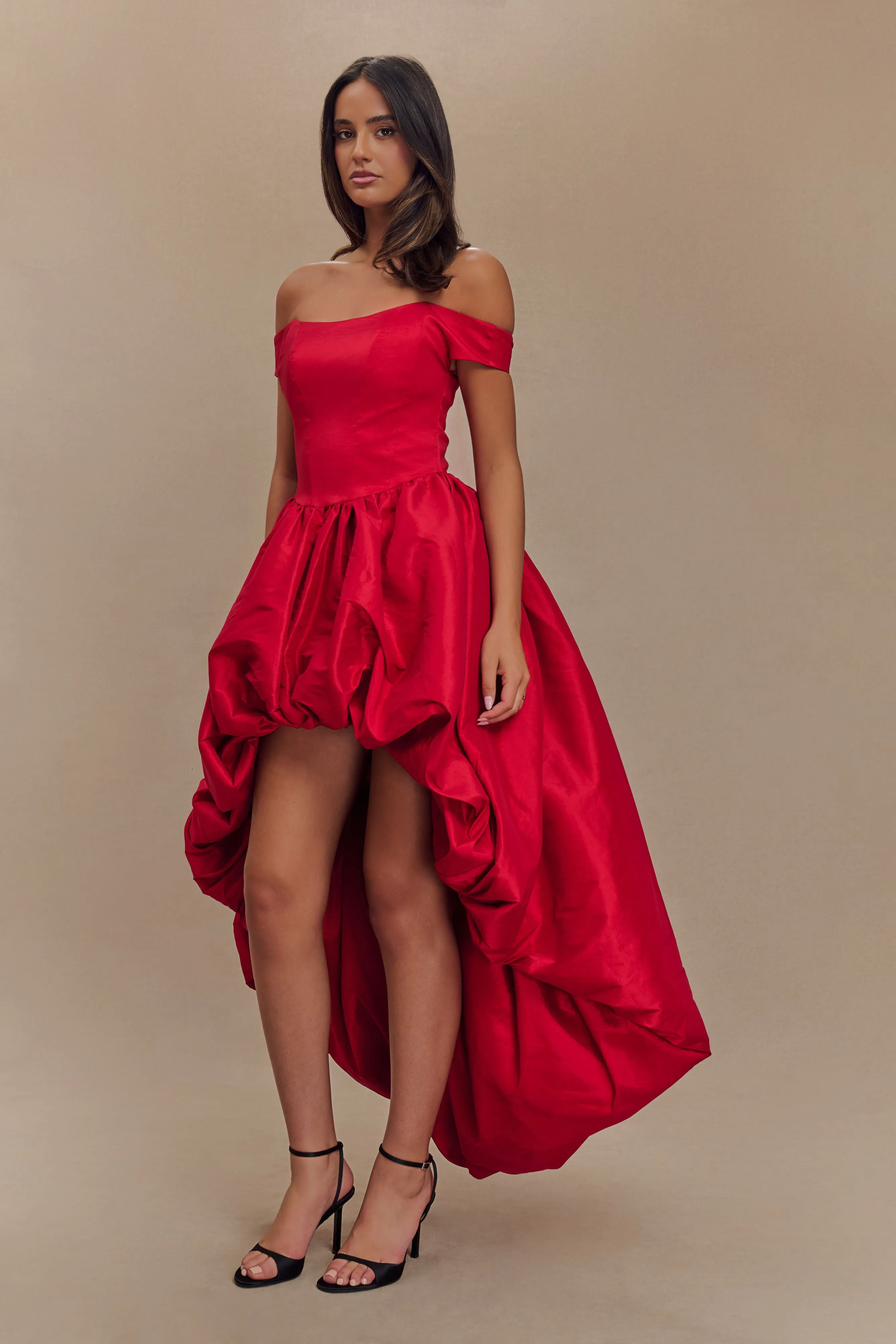 Youthful Style Amelia Bubble Maxi Dress - Ruby Red