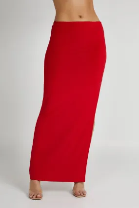 Premium Quality Tough Build Jeanine Cowl Back Maxi Skirt - Red