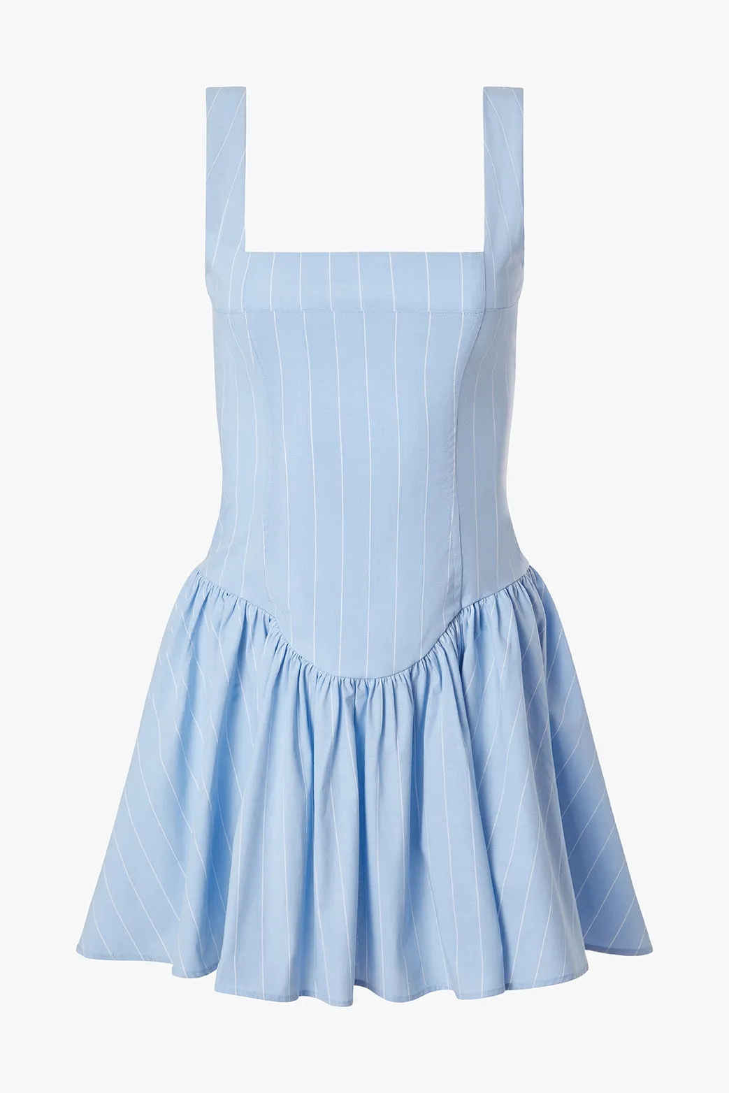 Scalloped-Edge Airy Fit Corset Peplum Mini Dress