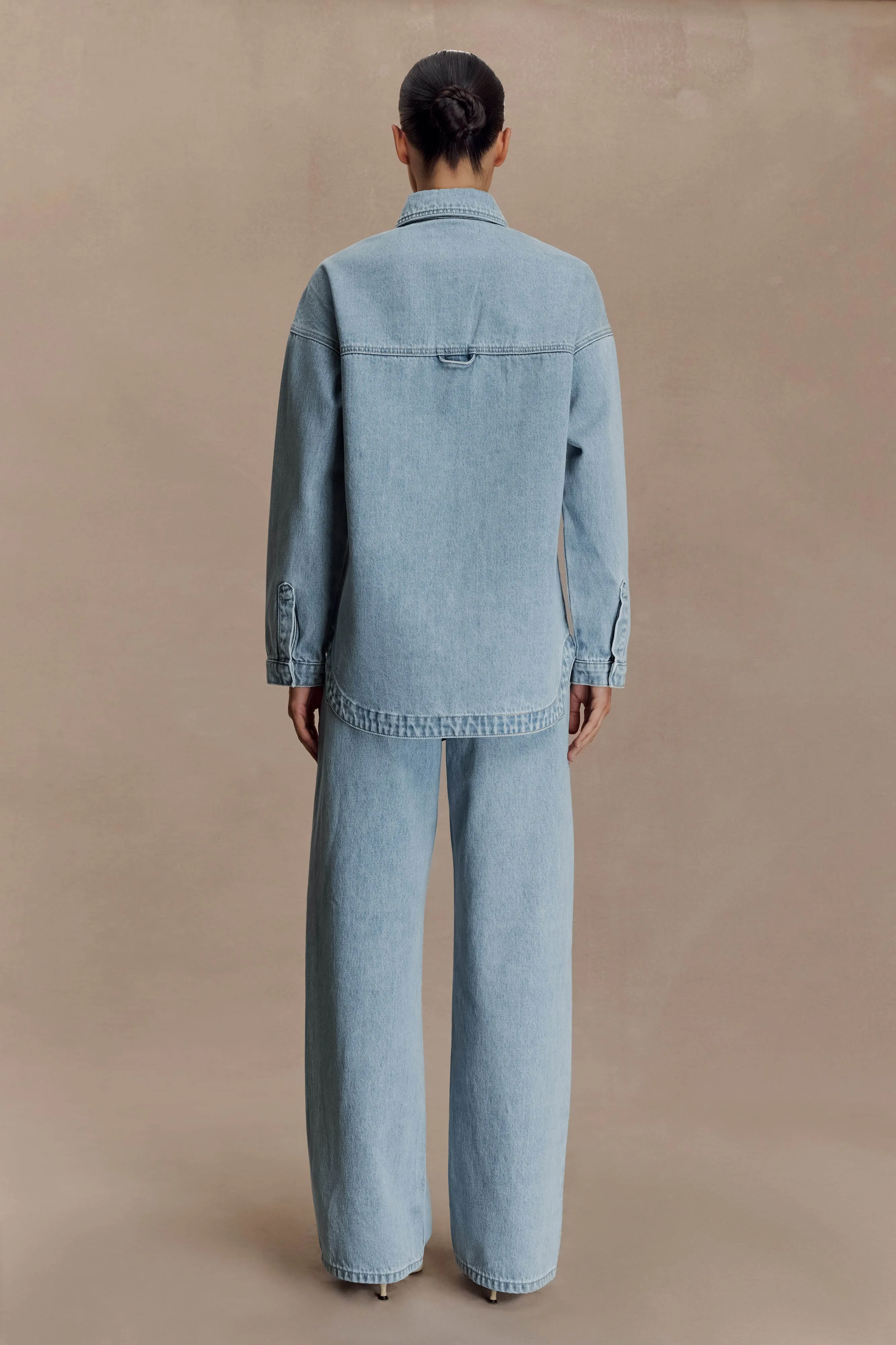 AntiPill Surface Bound Seam Finish Lioda Oversized Denim Shirt - 80'S Blue