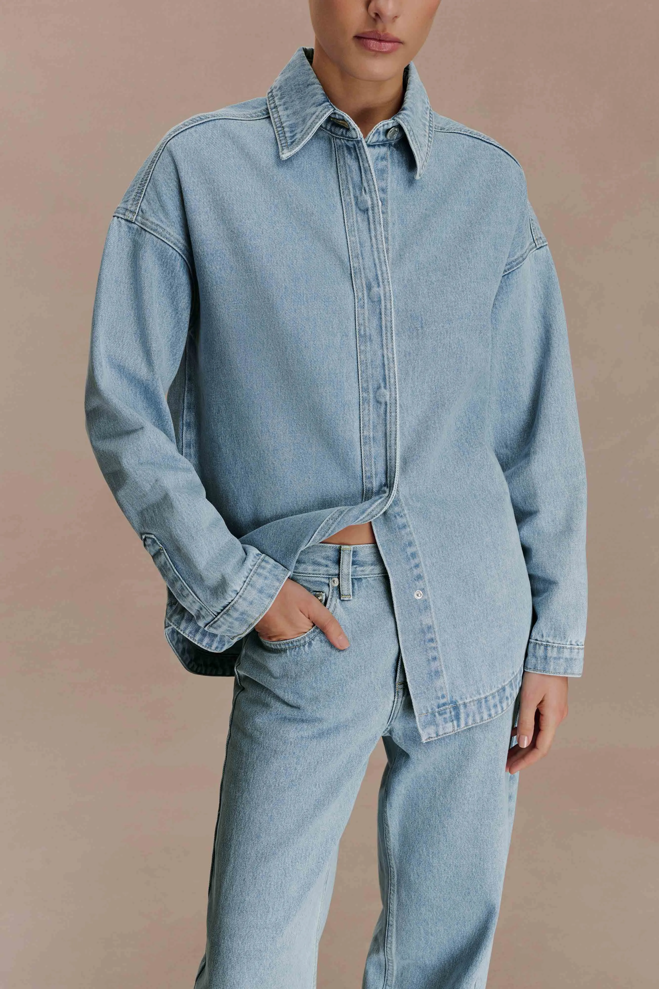LowProfileDesign Lioda Oversized Denim Shirt - 80'S Blue
