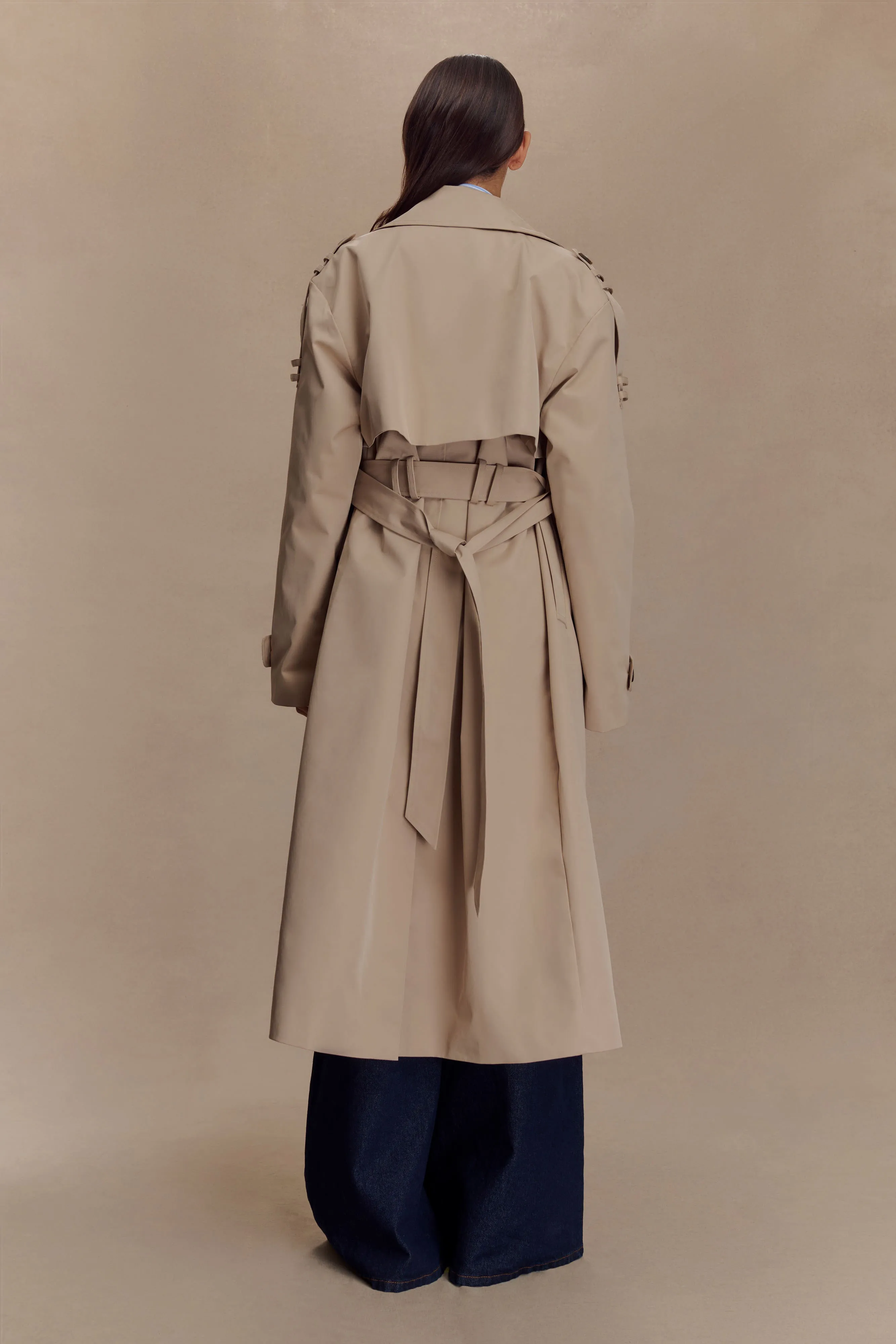Lois Twill Trench Coat - Camel Comfort Fit Cut