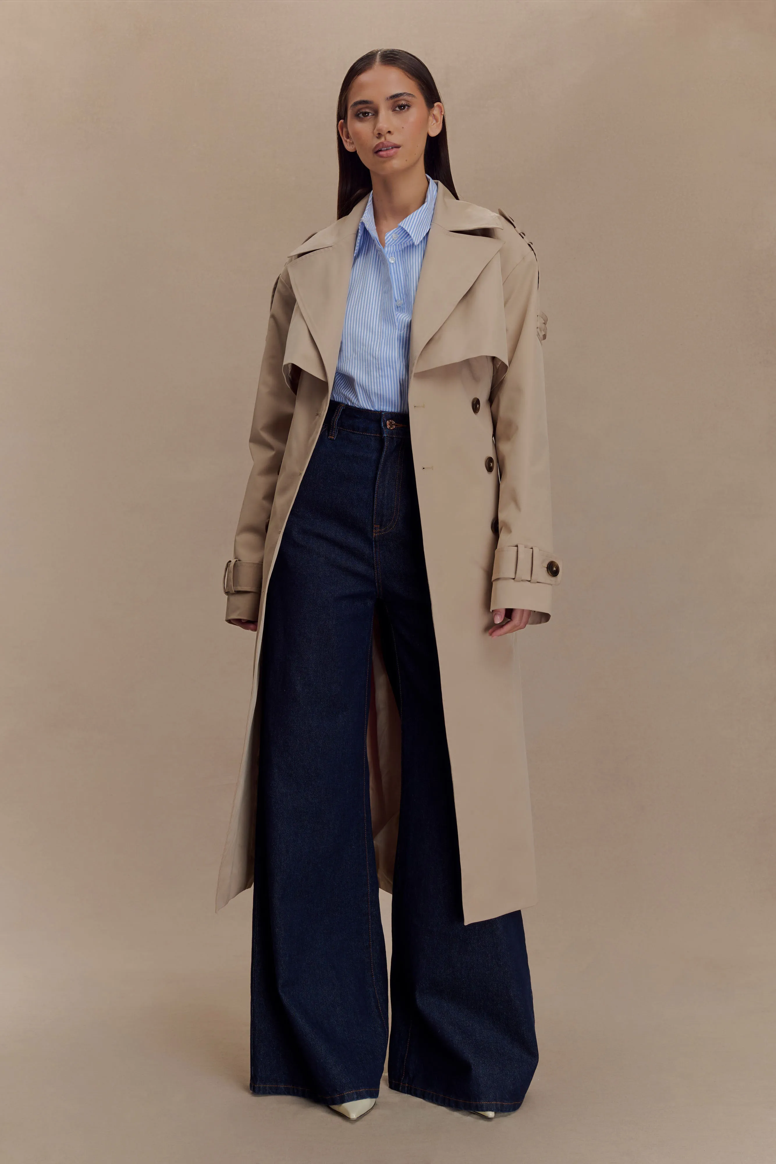 Lois Twill Trench Coat - Camel Simple Layers