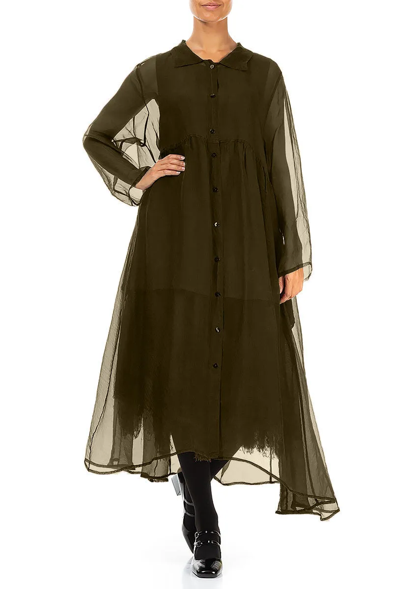 Long Forest Mist Silk Chiffon Jacket Layered construction PFC Free Treatment