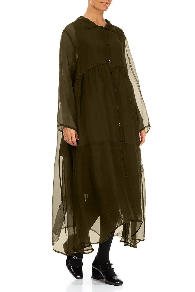 Comfort Fit Design Hooded styles Long Forest Mist Silk Chiffon Jacket