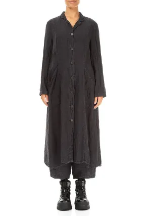 Ripstop Technology Transitional Weather Piece Long Graphite M??lange Linen Jacket