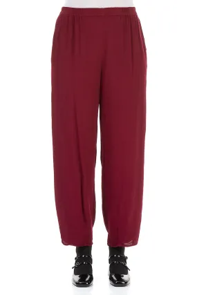 Long Tapered Claret Viscose Trousers DurableConstruction Odor control