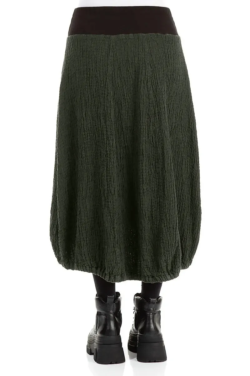 Longer Back Forest Mist Textured Linen Skirt music concert Hypoallergenic fabric
