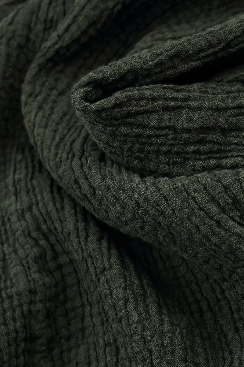 Longer Back Forest Mist Textured Linen Skirt Fall Favorite