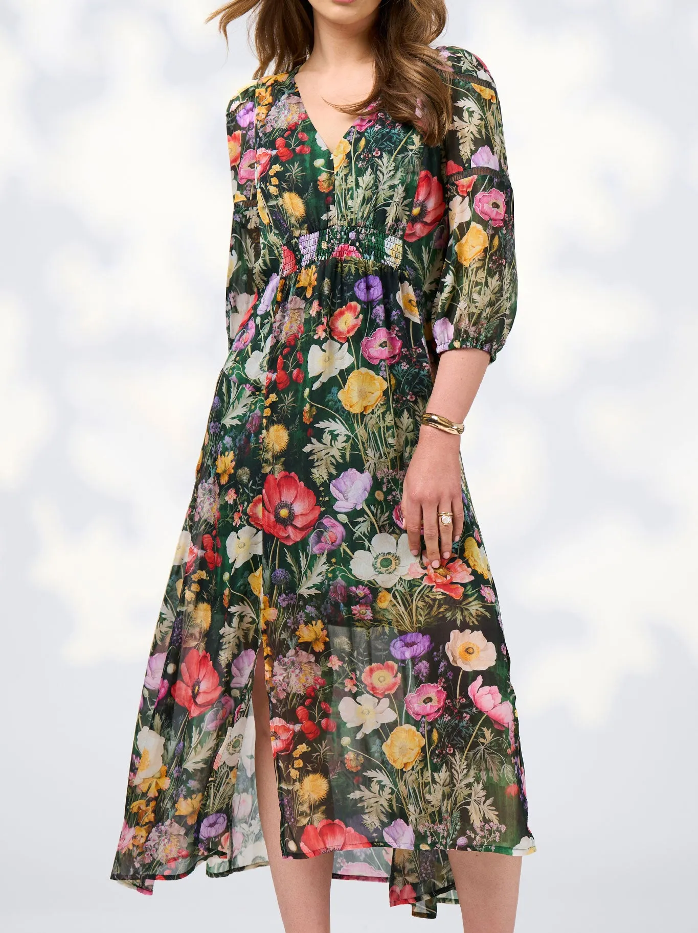 Farm Scene Elegant Layer LOOBIE'S STORY LOOKING GLASS MIDI DRESS