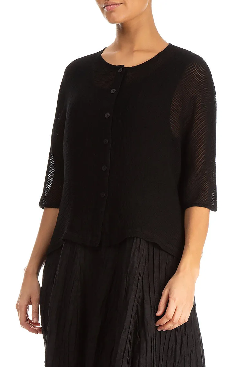 Loose Black Mesh Silk Jacket HypoallergenicInnerLayer Easy Movement Cut
