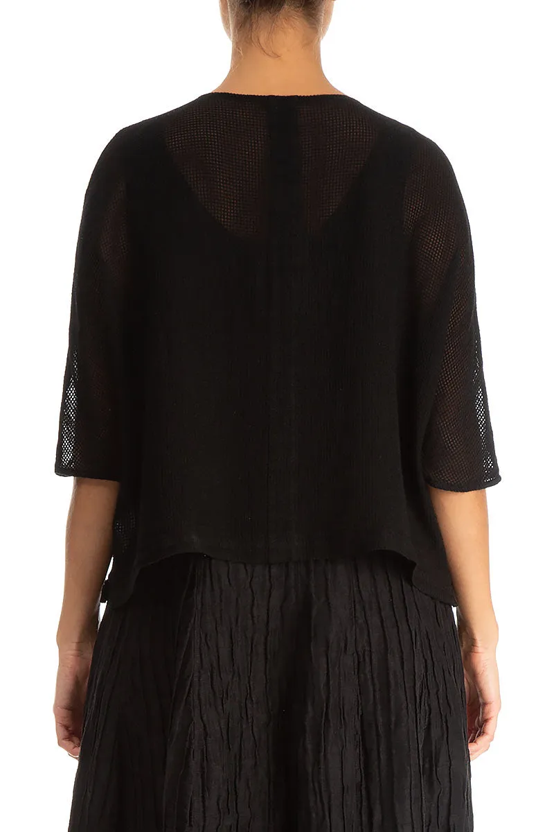 Loose Black Mesh Silk Jacket Everyday Layer Style