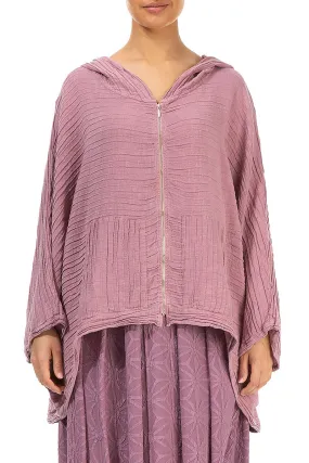 Loose Crinkled Rose Silk Hemp Jacket DoubleLayeredCuffs