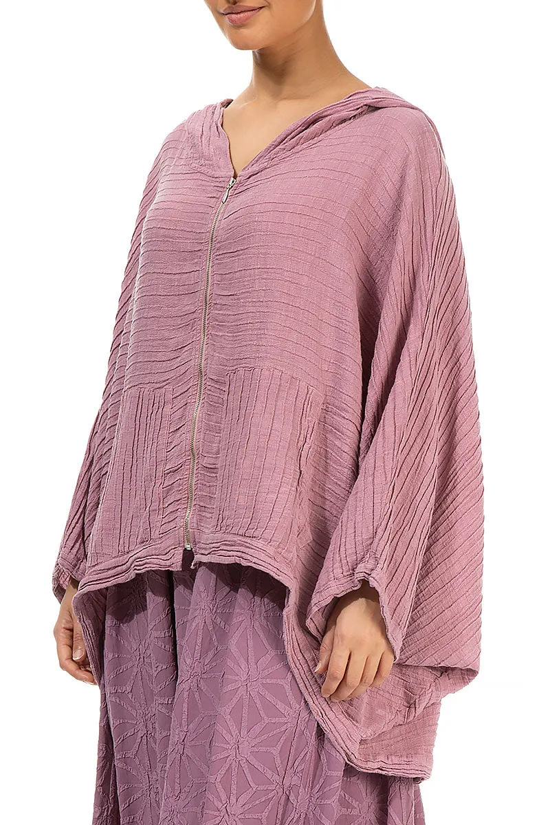 Non Restrictive Fit Loose Crinkled Rose Silk Hemp Jacket