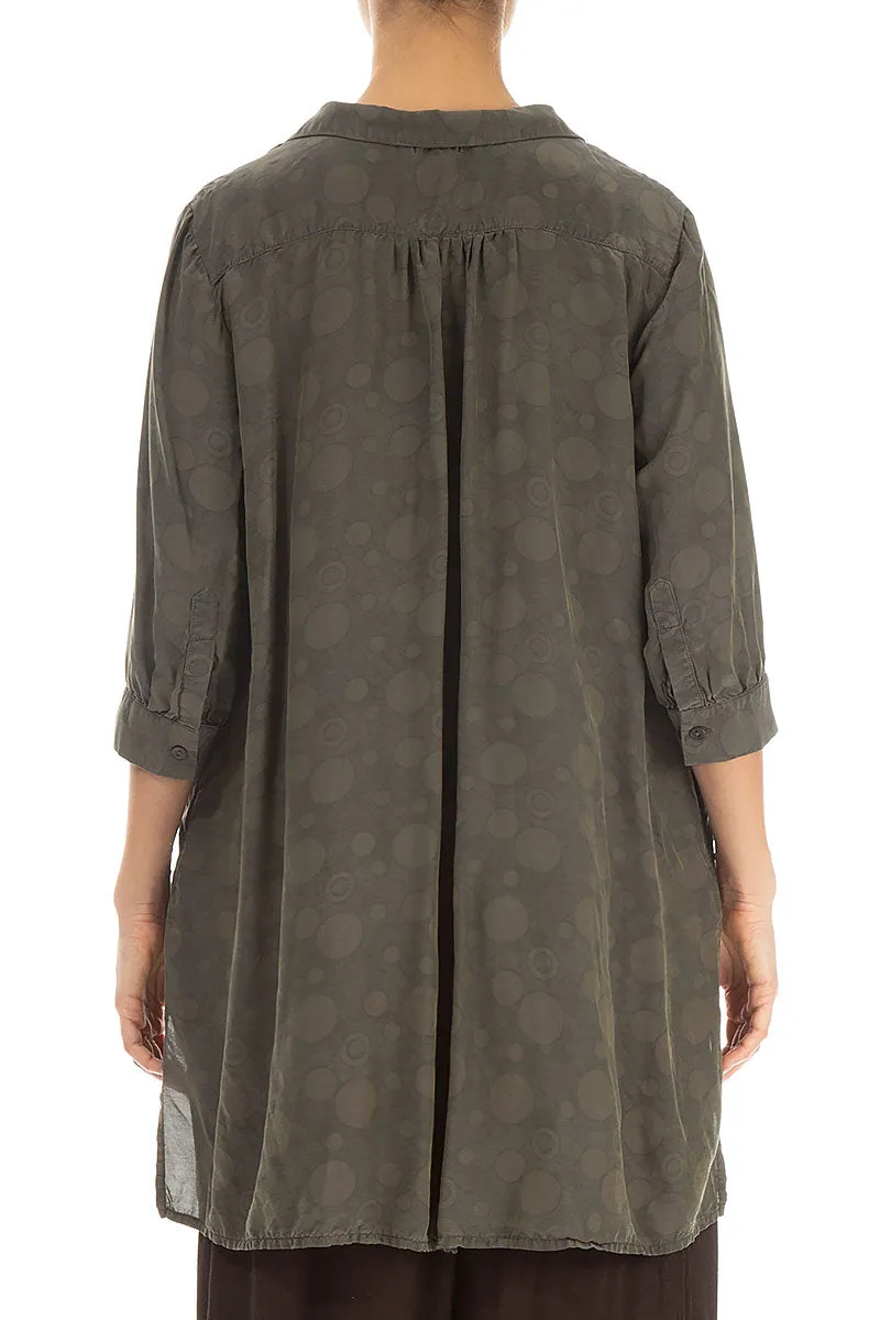 Sustainable Choice Loose Forest Mist Bubbles Silk Bamboo Shirt