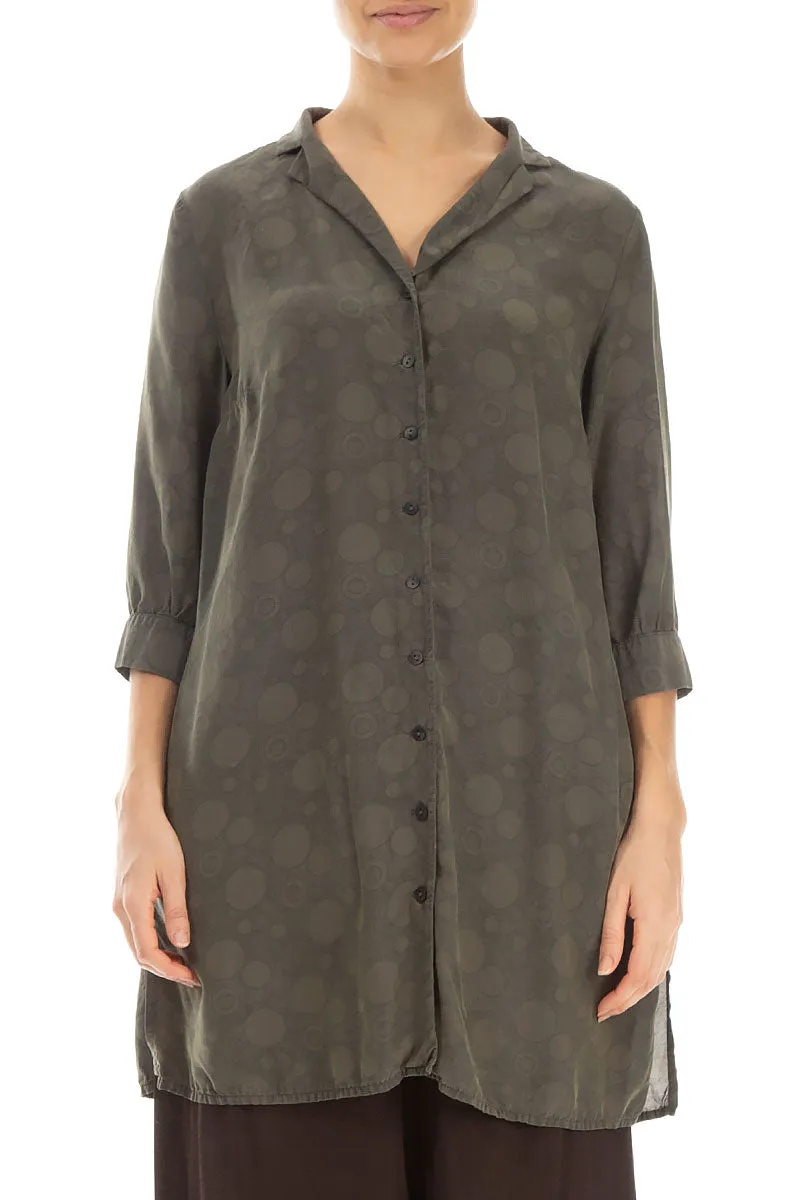 Clean Edge Trim Layering Piece Loose Forest Mist Bubbles Silk Bamboo Shirt