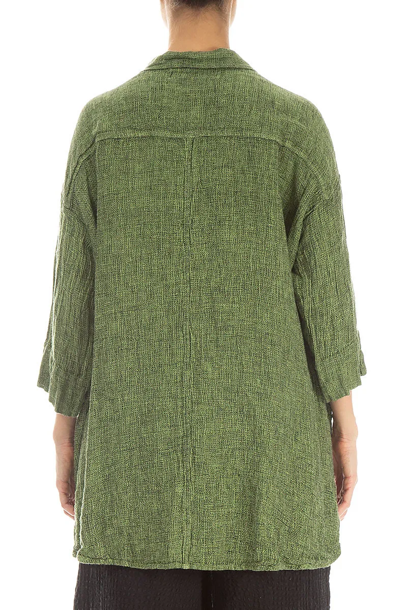 Poolside Lounge Loose Lime M??lange Linen Shirt
