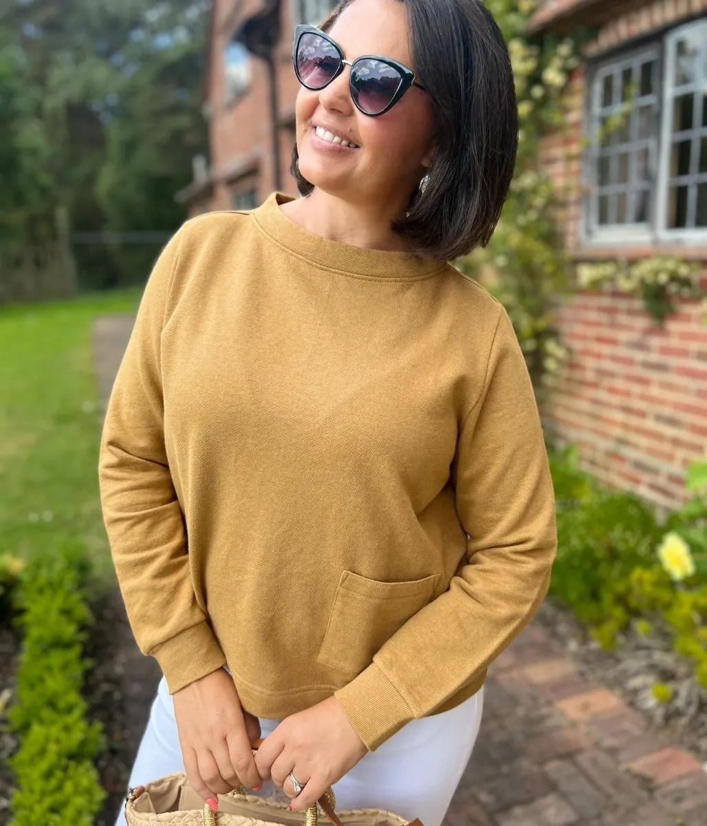 Simple Wear Ochre Ex Seasalt Rippling Tide Jersey Sweatshirt