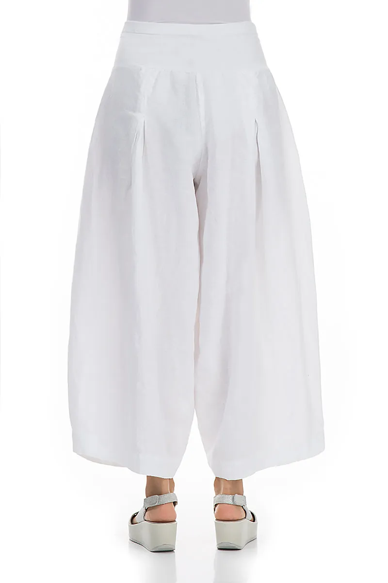 Loose White Linen Trousers Flex Fit Recycled fibers