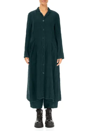 Long Peacock M??lange Linen Jacket Anti Pilling Texture