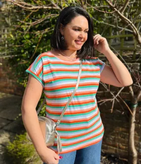Striped Essentials T Shirt Team Edge Breathable mesh